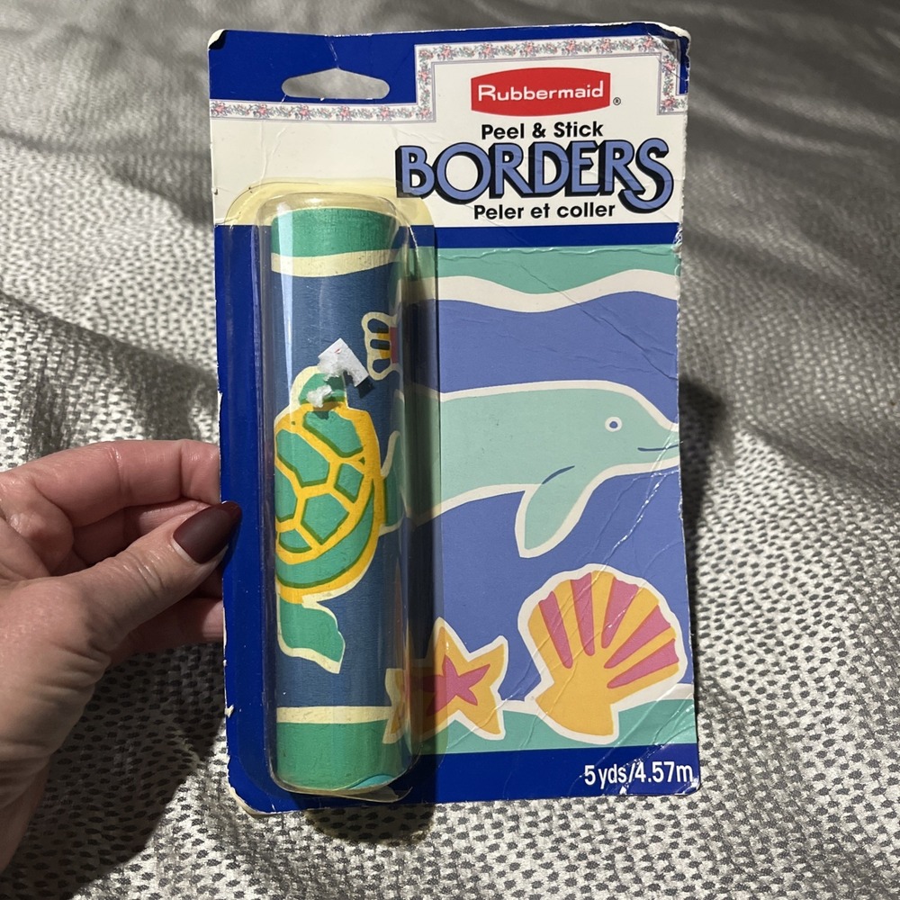 Vintage 1993 Rubbermaid Peel & Stick Border UNDER THE SEA 15 feet New Sealed